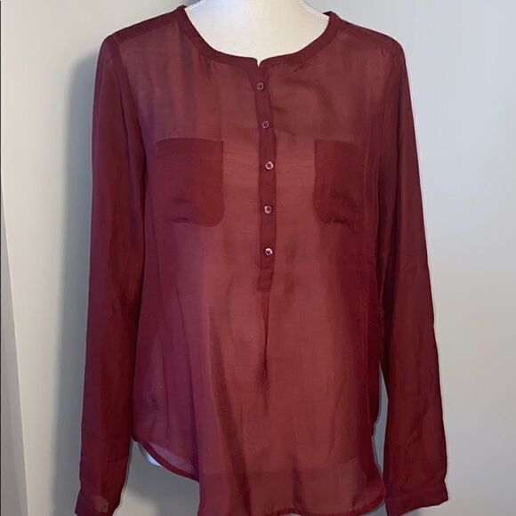 Loft Maroon Women’s XS Buttoned Blouse - Picture 1 of 7